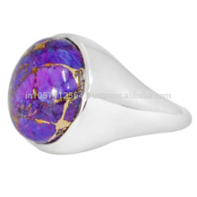 Buy Best Purple Copper Turquoise Gemstone & 925 Sterling Silver Attractive Ring Jewelry